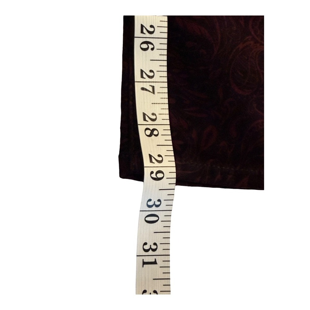 AG Jeans The Prima Ankle Cigarette Ankle Pants Burgundy Paisley Print Size 4 - Picture 7 of 7